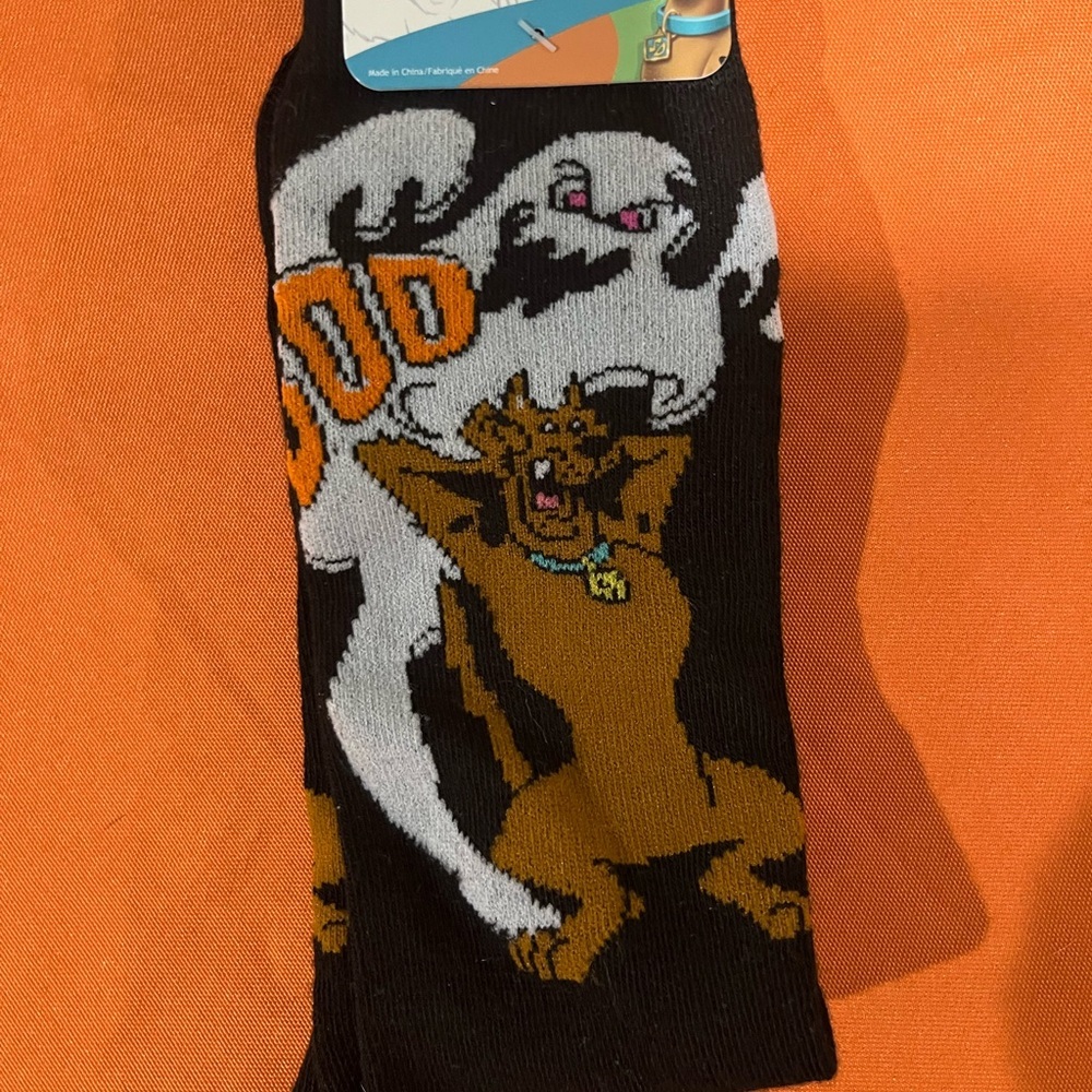 6/$25Black and Orange Ghost Design Socks - Picture 2 of 7